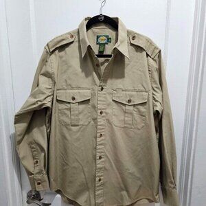 Cabela's Button Down Shirt - Large - Beige Brown